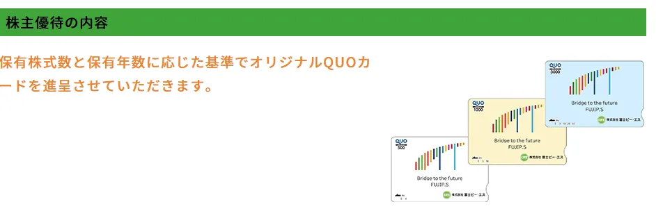 富士ピー・エスの株主優待はオリジナルQUOカード